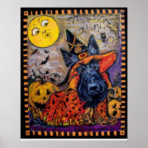 Halloween Scottish Terrier Posters