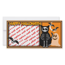 Halloween Skeleton Animals Gang Photo Card