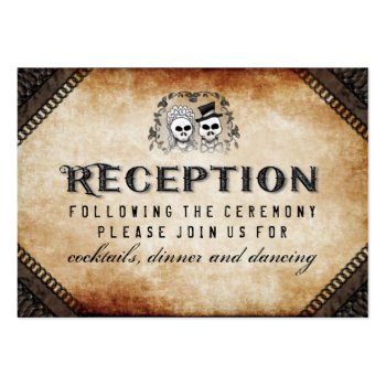 Halloween Skeleton Brown Gothic Matching Reception Large Business Cards (pack Of 100) by juliea2010 at Zazzle