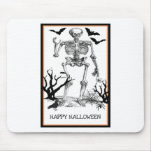 HALLOWEEN SKELETON VIGNETTE MOUSE PAD