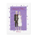 Halloween Skeletons Save the date Wedding Postcard postcards