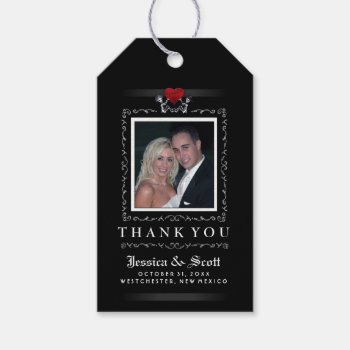 Halloween Skeletons Wedding Photo Thank You Pack Of Gift Tags by juliea2010 at Zazzle