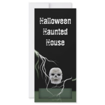 Halloween Skull and Lighting Invitation/Card rack cards by jbranam Halloween Skull and Lighting Invitation/Card rack cards