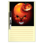 Halloween Skull and Pumpkin Dry Erase Board