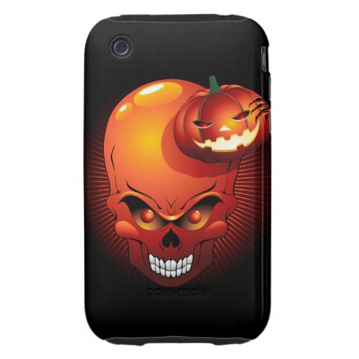 Halloween Skull and Pumpkin iPhone 3 Tough Covers