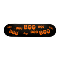 Halloween Skull "Boo" skateboards by JuJuGarden Halloween Skull "Boo" skateboards