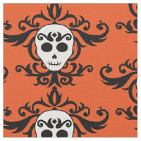 Halloween skull damask | Day of dead Fabric