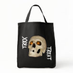 Halloween Skull Orange Eyes Trick or Treat Bag