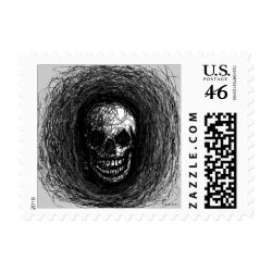 Halloween Skull Postage stamp