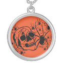 Halloween Skull + Spiders Necklace necklace