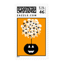 Halloween Skull Topiary Postage