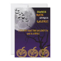 Halloween: Snakes, Bats, Pumpkin, Invite invitations