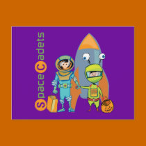 Halloween Space Cadets postcards