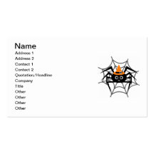 Halloween Spider in Web Tshirts and Gifts Business Card