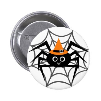 Halloween Spider in Web Tshirts and Gifts 2 Inch Round Button