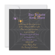 Halloween Spider Wedding Invitation invitation