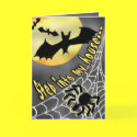 HALLOWEEN SPIDERS & BATS Invitation cards