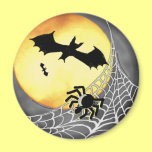 HALLOWEEN SPIDERS & BATS Rnd Magnet