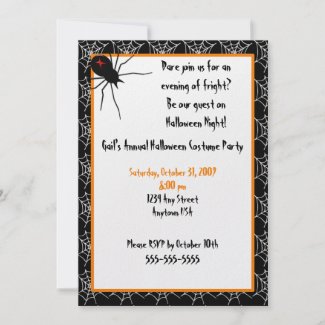 Halloween Spiders Invitation invitation