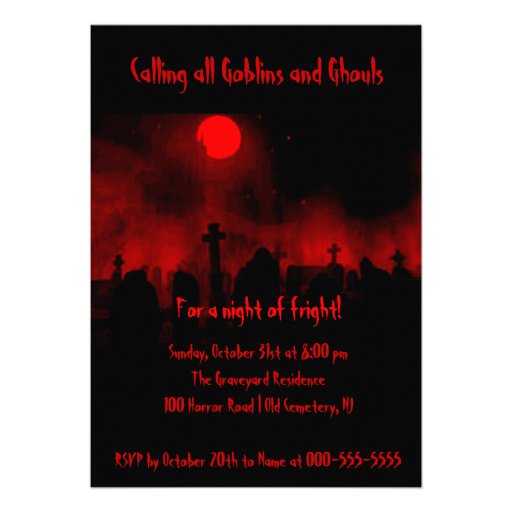 Halloween Spooky Night of Fright Party Invites