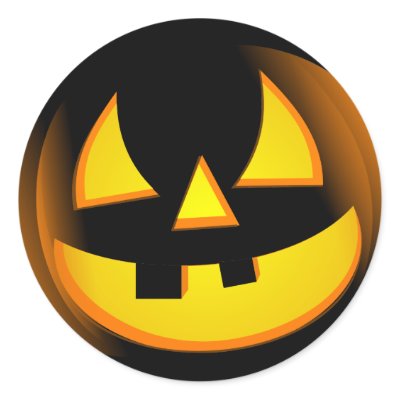 Halloween - Spooky Pumpkin Round Stickers by SquirrelHugger