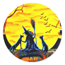 Halloween Stickers Witch Black Cats Bats