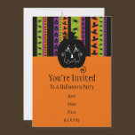 Halloween Stripes Halloween Party Invitation invitations
