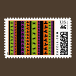 Halloween Stripes Postage Stamp stamps