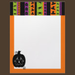 Halloween Stripes Pumpkin Letterhead letterhead