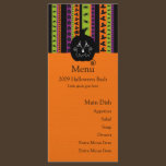 Halloween Stripes Pumpkin Menu Card rack cards