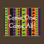 Halloween Stripes Spider Invitation Postcard postcards