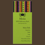 Halloween Stripes Spider Menu Card rack cards