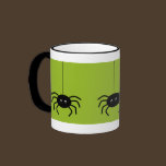 Halloween Stripes Spider Mug mugs