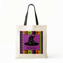 Halloween Stripes Witch Hat Bag by 13BlackCatsDesigns Halloween Stripes Witch Hat Bag