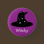 Halloween Stripes Witch Hat Button buttons