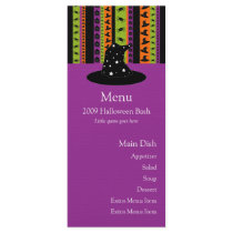 Halloween Stripes Witch Hat Menu Card rack cards by 13BlackCatsDesigns Halloween Stripes Witch Hat Menu Card rack cards