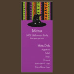 Halloween Stripes Witch Hat Menu Card rack cards