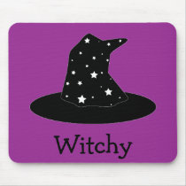 Halloween Stripes Witch Hat Mousepad by 13BlackCatsDesigns Halloween Stripes Witch Hat Mousepad