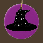 Halloween Stripes Witch Hat Ornament ornaments