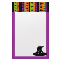 Halloween Stripes Witch Hat Stationery by 13BlackCatsDesigns Halloween Stripes Witch Hat Stationery