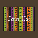 Halloween Stripes Witch's Hat Postcard postcards