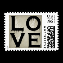 Halloween Style Love Postage Stamps stamps