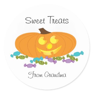 Halloween Sweet Treats with a pumpkin sticker