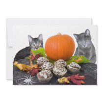 Halloween Table with Guests Party Invitations