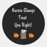 Halloween Treat For Nurses Round Sticker