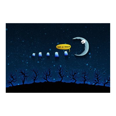 Halloween: Trick or Treat? Print by vladstudio