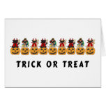 Halloween Trick or Treat Pug Dogs Greeting Card