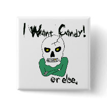 Halloween Trick-or-Treat Skeleton buttons