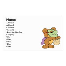 halloween trick or treat teddy bear design business card template