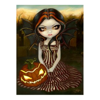 Halloween Twilight gothic fairy pumpkin Art Print print